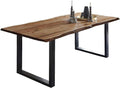 SAM Baumkantentisch 160 × 85 cm Mephisto, Holztisch, Baumtisch, 26 mm, Schwarz