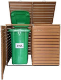 Tourtecs 2er Mülltonnenbox Holz MB3 Mülltonengarage für 240 Liter, 2 M