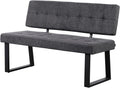 B&D home Sitzbank Sigfrid - Eckbank Esszimmer Mit Lehne, Schreibtisch, 160 cm, 300 kg, Schwarz