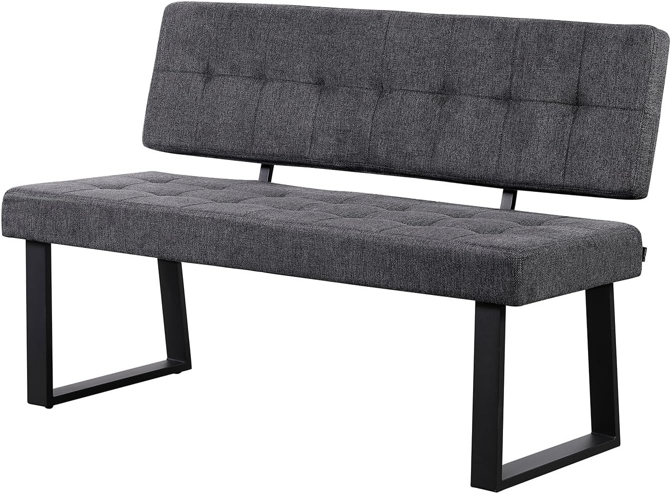 B&D home Sitzbank Sigfrid - Eckbank Esszimmer Mit Lehne, Schreibtisch, 160 cm, 300 kg, Schwarz