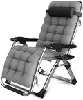 Liege Patio-Gartenstühle CHAIRQEW, für schwere Leute stützen, (Color: Silver), wasserbeständig, Silber/Schwarz, Metall