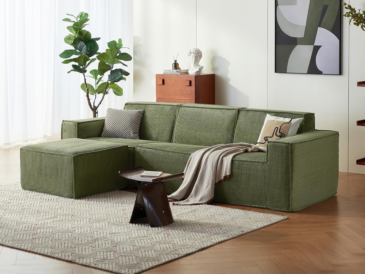 LINSY HOME Ecksofa mit Schlaffunktion - 266 cm Modulares Schlafsofa, Sektionssofa, 60 cm, 72 Stunden