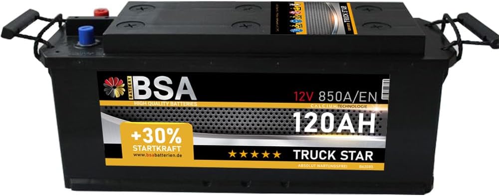 BSA BATTERY HIGH QUALITY BATTERIES Batterie 120Ah 12 Autobatteri, 12 V, 115Ah, 110Ah, Schwarz