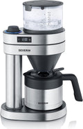 Severin Filterkaffeemaschine 'Caprice' mit auslaufsicherer Thermokanne, Aromatisch, 92 - 96 °C, 15 bar, 2 w, 30 cm, 43,5 cm, LED, Edelstahl, Schwarz