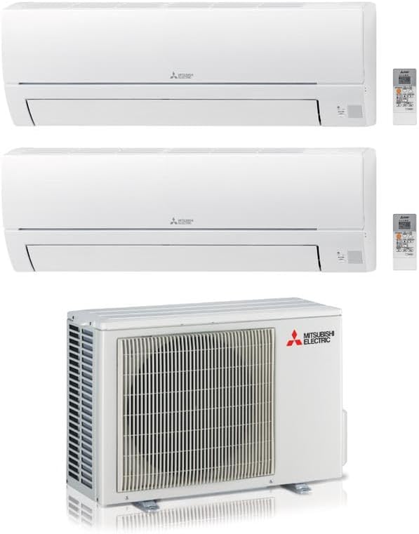 Mitsubishi - Dual Split Klimaanlage, Heizleistung (Watt) UI 13600 W, Kältemittel R32, Klasse A++/A+ MSZ-HR25 + HR35VF + MXZ-2HA50VF, App-Steuerung