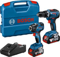 Bosch Professional 18 V System Combo Kit: Akku Drehschlagschrauber, Praktisch, Bohrschrauber, 4.0 Ah, 1,5 – 13 mm, Schnellladegerät