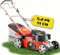 HECHT Rasenmäher Benzin mit Antrieb, Benzinrasenmäher, Garten, 51 cm, Mulchfunktion