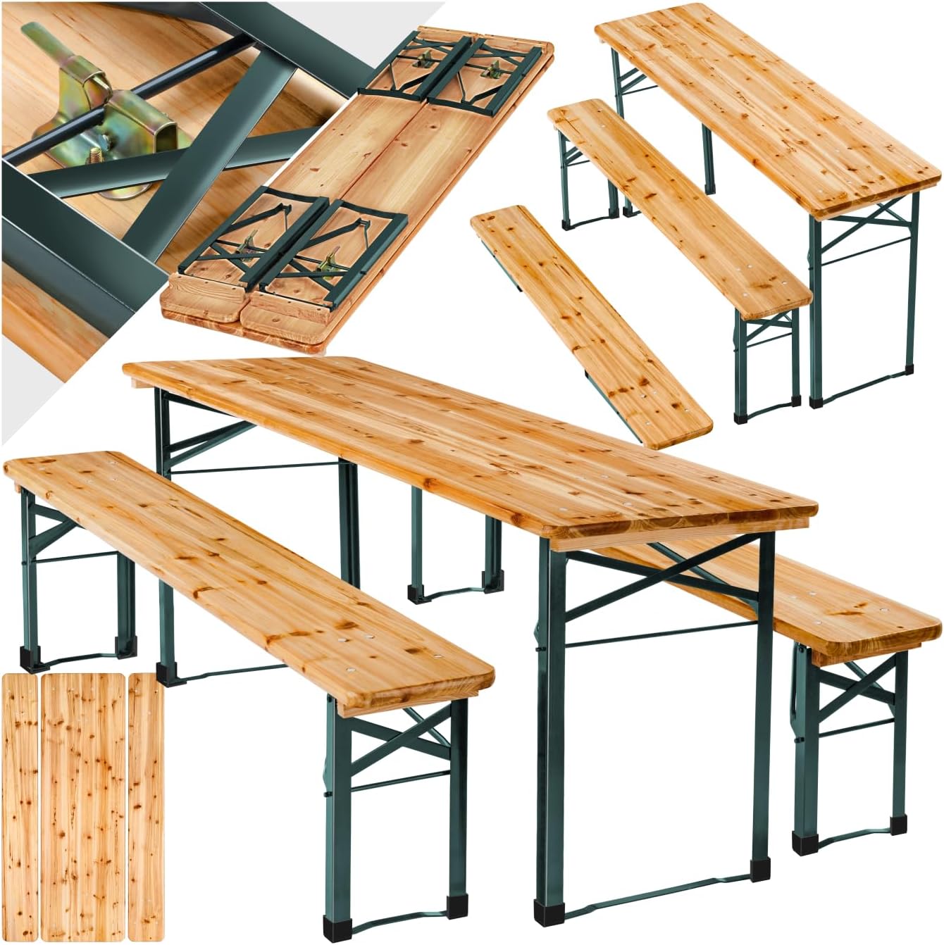 Tectake Bierzeltgarnitur klappbar, Tisch, Grilltisch, Camping