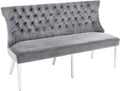 Riess-ambiente.de Design Sofabank Castle Deluxe 165 cm grau Samt Löwenkopf Chesterfield, Esstisch
