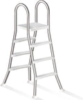 Errzom Stufige Poolleiter Edelstahl, Pooltreppe Aufstellpool, Poolleiter 132 cm Poolhöhe, Schwimmbadleiter Poolleitern 250 kg Tragkraft, Pool Treppe