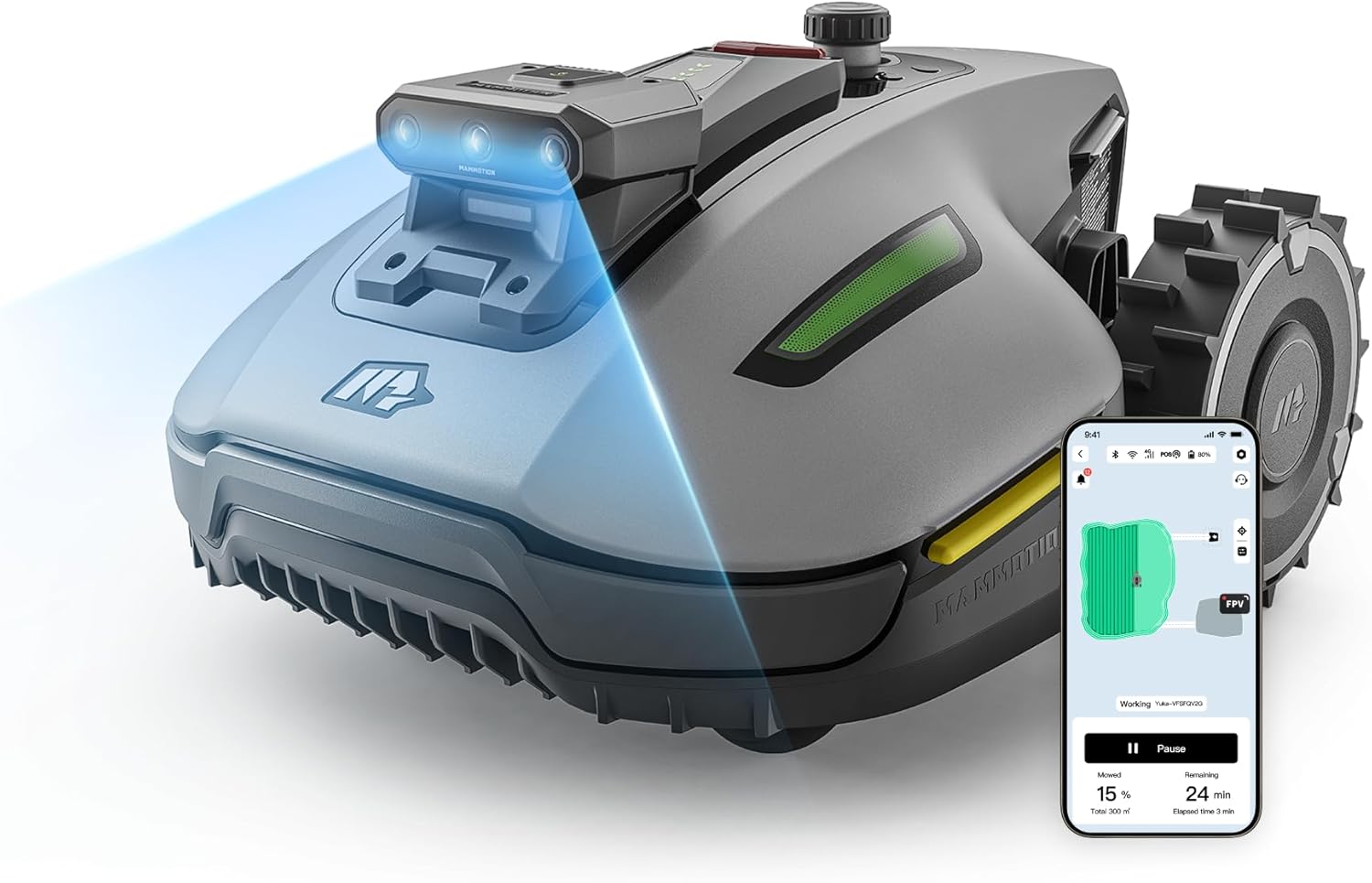 MAMMOTION YUKA mini 2 500 Mähroboter ohne Begrenzungskabel, RGB-Kamera, Rasenmäher, 2 M