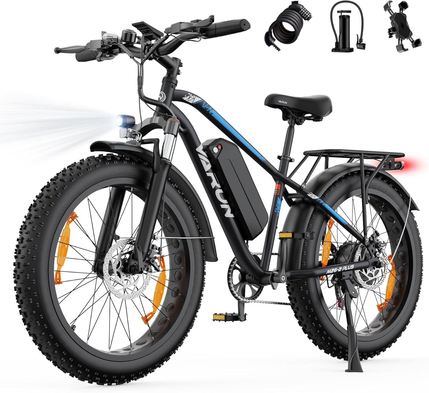 VARUN E Bike, Elektrofahrrad, 250 W, 25 km/h, 48 V, 18 Ah, 864 Wh, 150 KG, Edelstahl