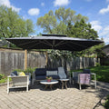 PURPLE LEAF Sonnenschirm Rechteckig 300 × 400 cm Ampelschirm Groß Stabil Marktschirm, 102 mm, Aluminium