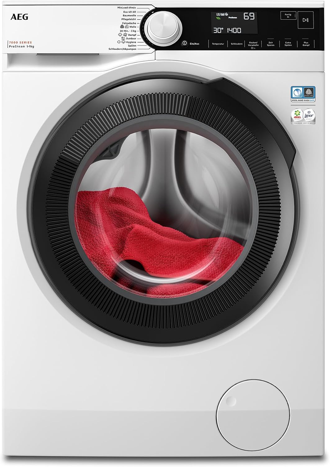 AEG Waschmaschine, Automatisch, 25 Minuten, 60 °C, 69 Minuten, 30 °C