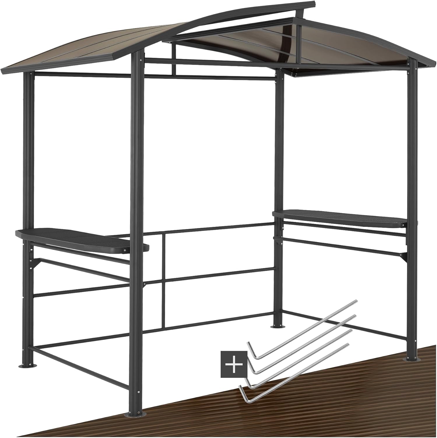 Tectake Outdoor Grillpavillon, Grilltisch, Gartenpavillon, Aluminium