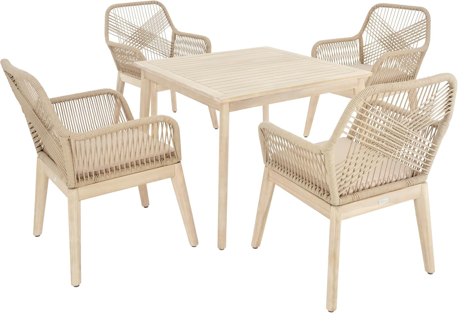 Di volio Gartenmöbel Set Tarato - beige, Sessel, Tisch, 70 cm, 5.5 cm, Aluminium
