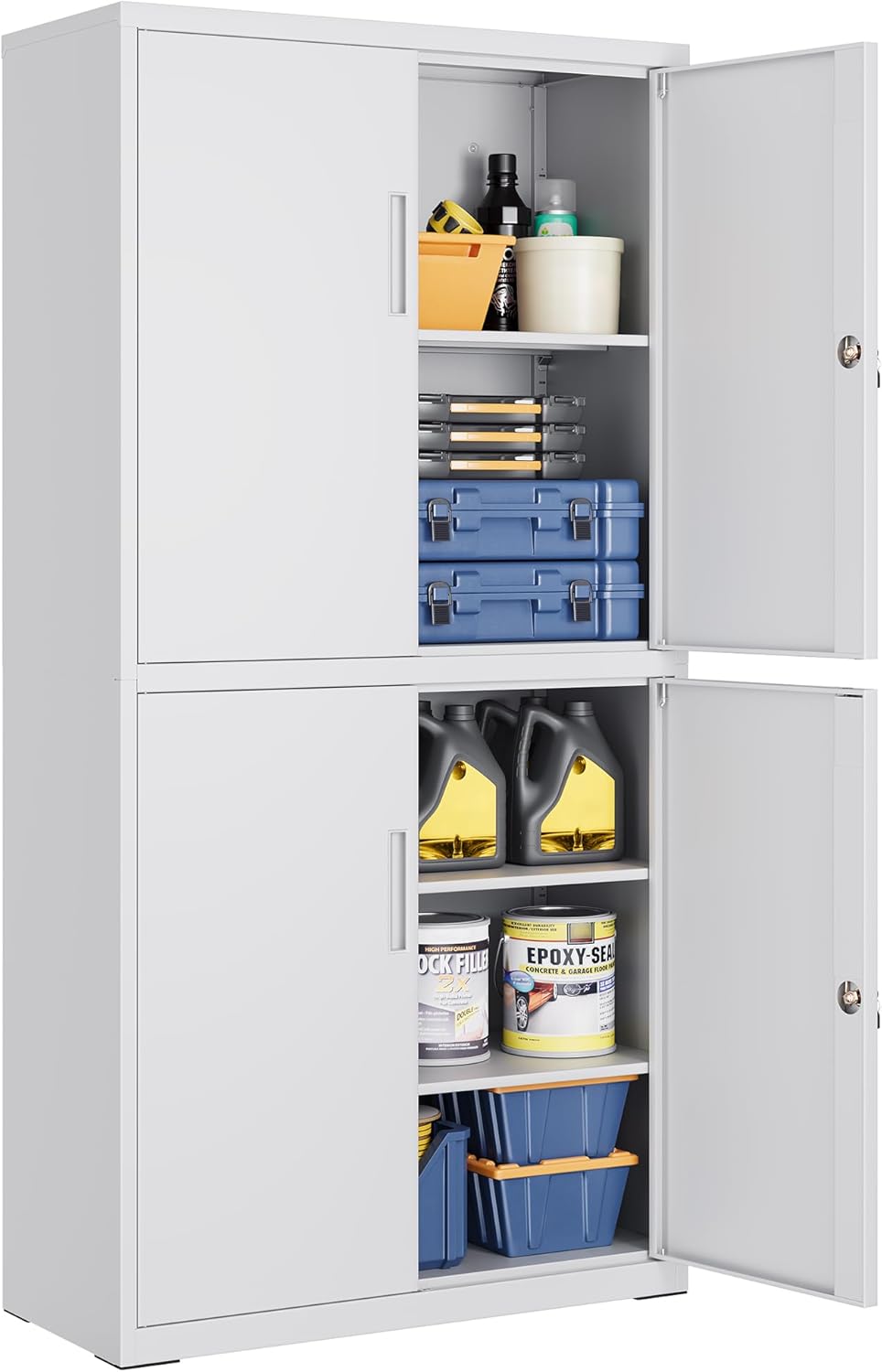 SONGMICS Aktenschrank, Mehrzweckschrank, Büroschrank, 180 cm, 25 kg