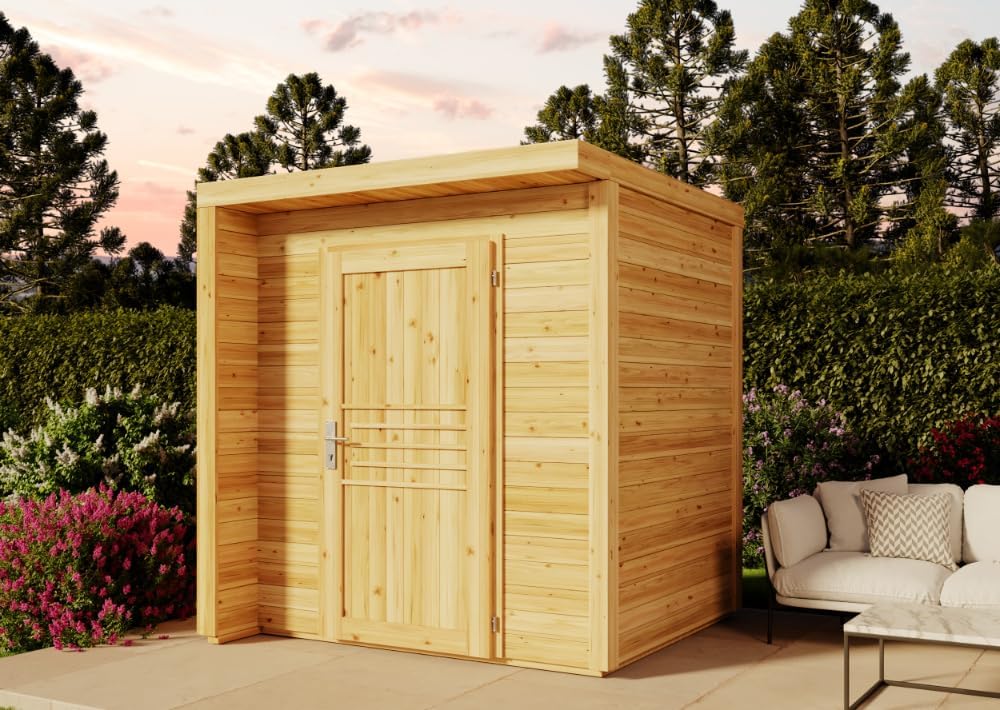 Alpholz Gartenhaus Bratek aus Massiv-Holz, Terrasse, 16 mm, 187 cm, 201,9 cm