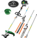 GARDEBRUK Benzin Motorsense Freischneider 5 in 1 Heckenschere, Rasenkantenschneider, Kettensäge, 26 cm, 460 mm, 40 cm, 100 cm