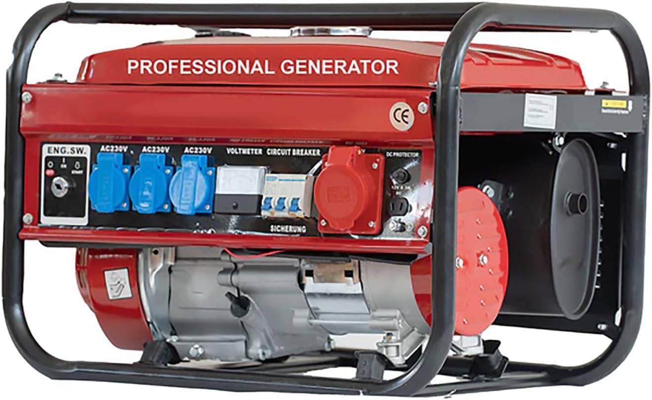 SWISS KRAFT Royal Line Notstromerzeuger Stromerzeuger Generator Stromgenerator Aggregat 6500 W, 6, 5HP, 4-Takt, 12 V, 220, 380 V, Luftkühlung