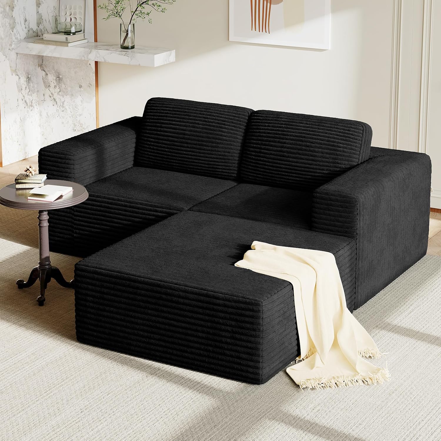 Vesgantti 202 cm Modulares Ecksofa L-Form, Polstersofa, 82 cm, 44 cm, 72 Stunden