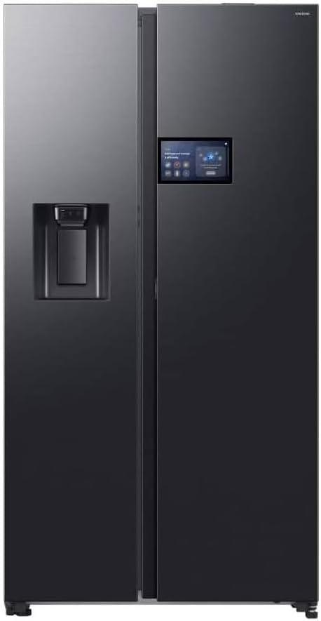 Samsung Side by Side AI Home RS90F64EDF/EF Kühlschrank mit Wasser/Eisspender, Gefrierschrank, Automatisch, 614 l, 72,6 cm, 112 kg, No Frost, App