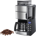 Russell Hobbs Kaffeemaschine mit Mahlwerk Glaskanne [Digitaler Timer, Glas-Kaffeemaschine, Filterkaffeemaschine, 1,25 l, 250 g