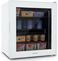 Klarstein IceAge 88 Mini Gefrierschrank, Büro, 18 °C, LED, Thermostat, Glastür, Aluminium, Weiß