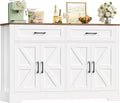 HOCSOK Sideboard Küchenbuffet mit Arbeitsplatten, Buffetschrank, Wohnzimmerschrank, 120 cm, Weiß