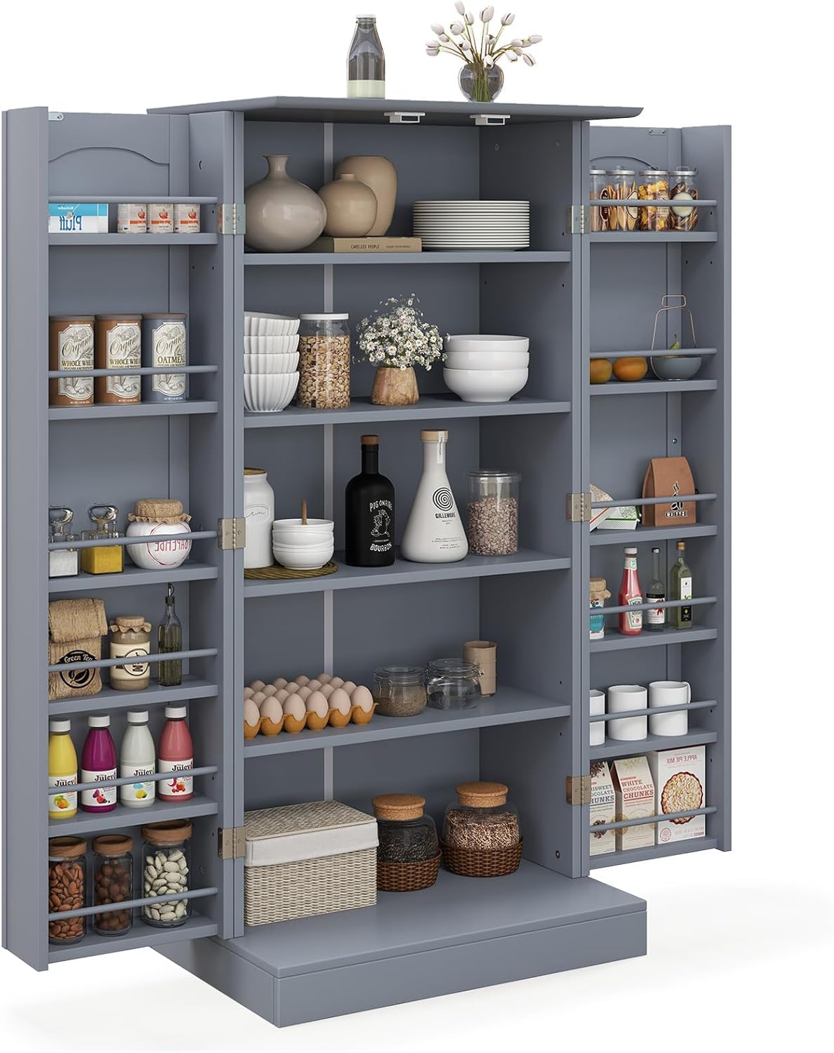GOPLUS Vorratsschrank mit Türen, Küchenschrank, Buffetschrank, Büro, 120 cm