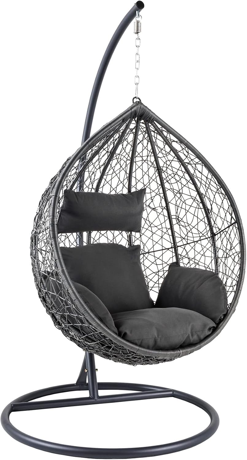 Riess-ambiente Outdoor Hängesessel, Gartenstuhl, 105 cm, 203 cm, 120 cm, Grau