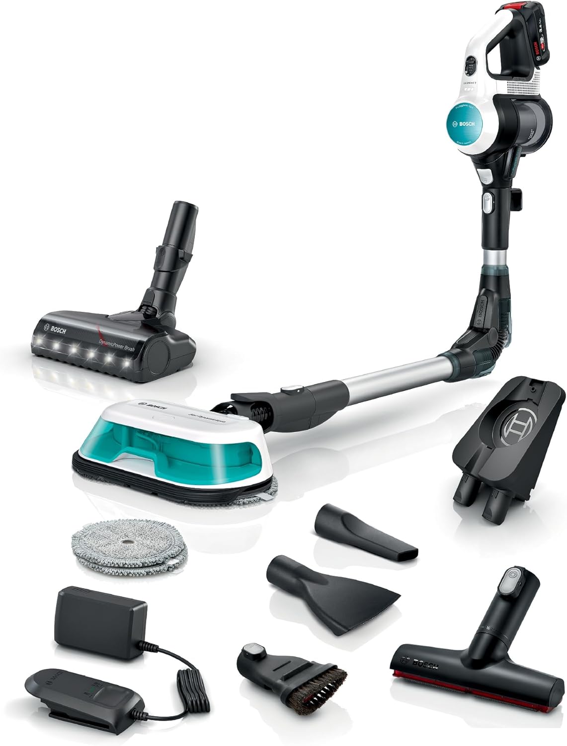 Bosch Akku-Staubsauger Unlimited 7 ProHygienic Aqua BKS71HYG1, 3.0 Ah, LED-Beleuchtung, Schnellladegerät