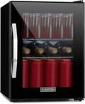 Klarstein Mini Kühlschrank mit Glastür, Getränkekühlschrank, Büro, 0–10 °C, 42 dB, LED