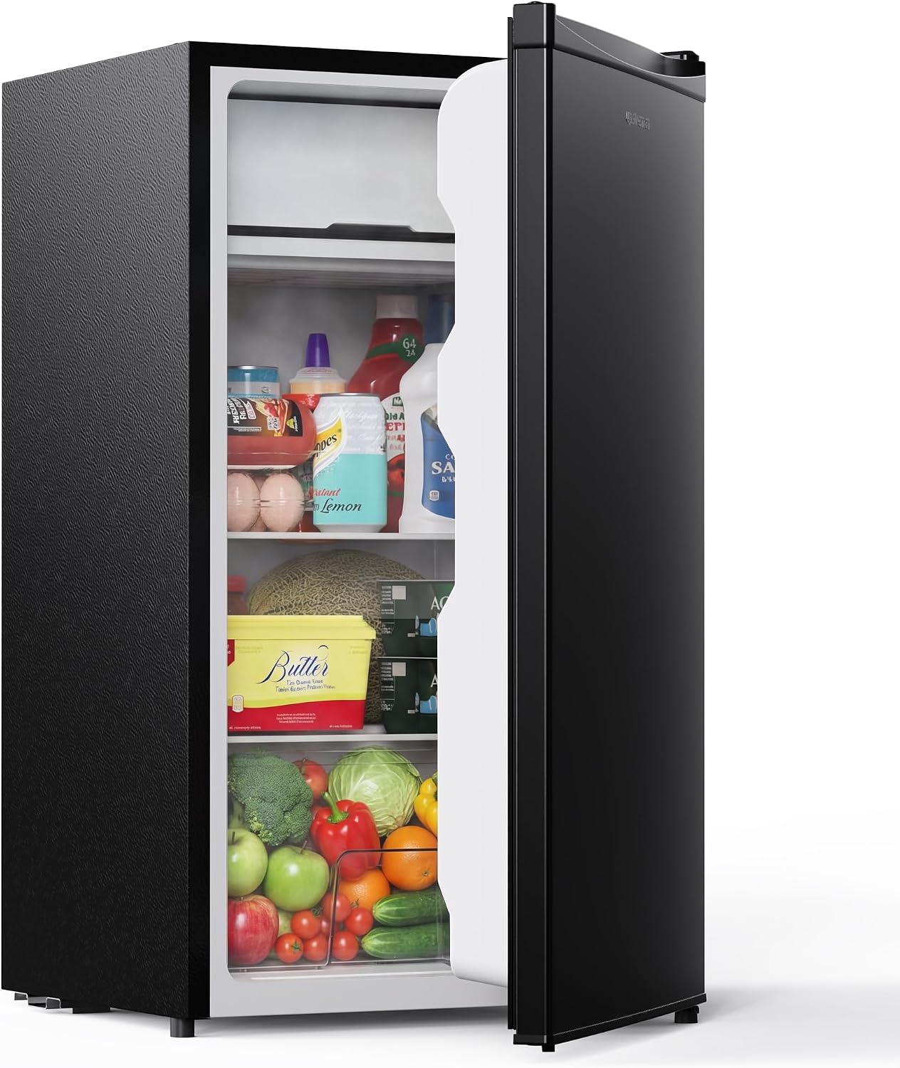Upstreman 3.2 Cu.Ft Mini Fridge with Freezer, 38 dB, Thermostat