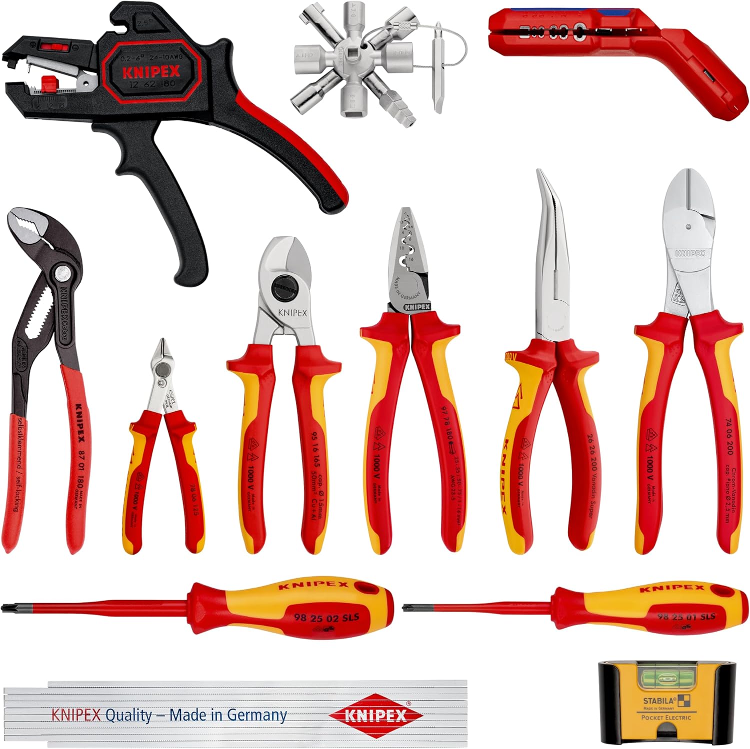 KNIPEX Erweiterungsset Elektro 2 14-teilig, 15 mm, 8,0 – 13,0 mm, 68 mm