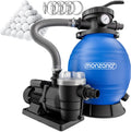 MONZANA Sandfilteranlage SF96K 9.600 l/h bis 30.000 l Pool inkl Filterbällen 7 Wege, 1,9m, 400 W, Kunststoff