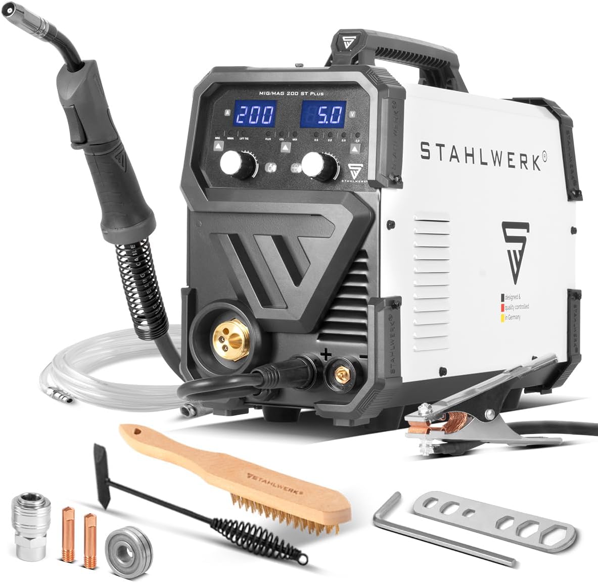 STAHLWERK Schutzgasschweißgerät MIG/MAG 200 ST, Automatisch, LED