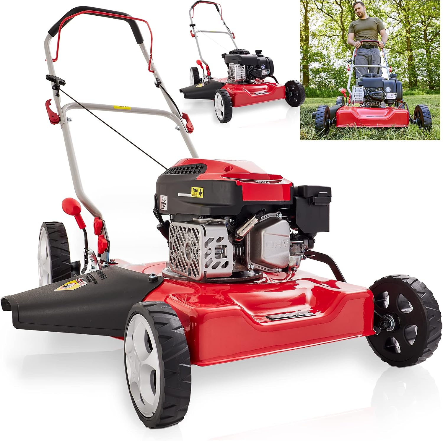 HECHT Benzin Mulchrasenmäher, Benzinrasenmäher, 3,6 kW, 51 cm, Mulchfunktion
