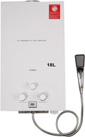 ECUTEE 18L Durchlauferhitzer 36 KW Gasdurchlauferhitzer, 18 Liter, für Zuhause, Camping Weiß, Wohnmobile