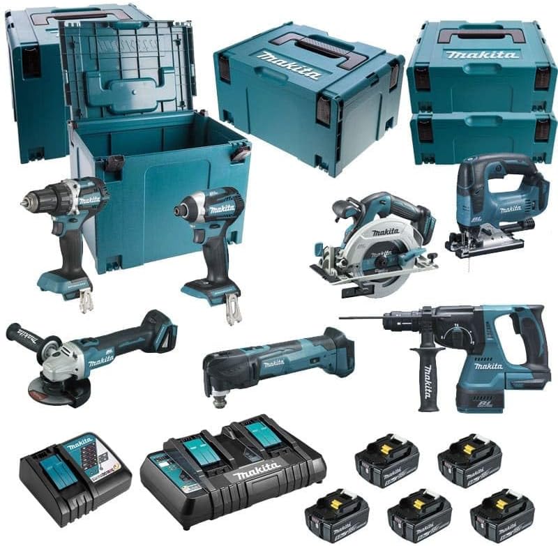 ENSEMBLE DE 7 MACHINES MAKITA (DDF484 + DTD154 + DGA506 + DHS680 + DHR243 + DTM51 +