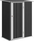 Outsunny Metall Gerätehaus 1,07 m2 142 × 86 × 189 cm Geräteschuppen mit Pultdach, 142 l, 3 Stunden