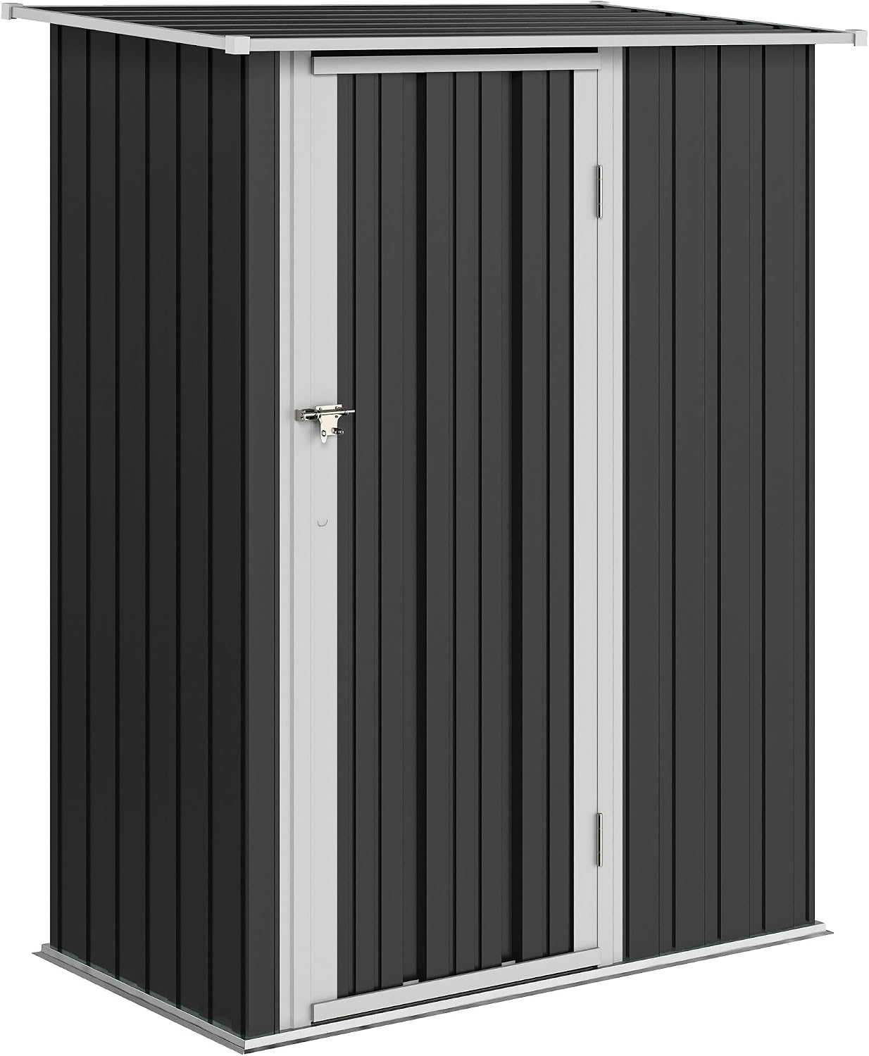 Outsunny Metall Gerätehaus 1,07 m2 142 × 86 × 189 cm Geräteschuppen mit Pultdach, 142 l, 3 Stunden