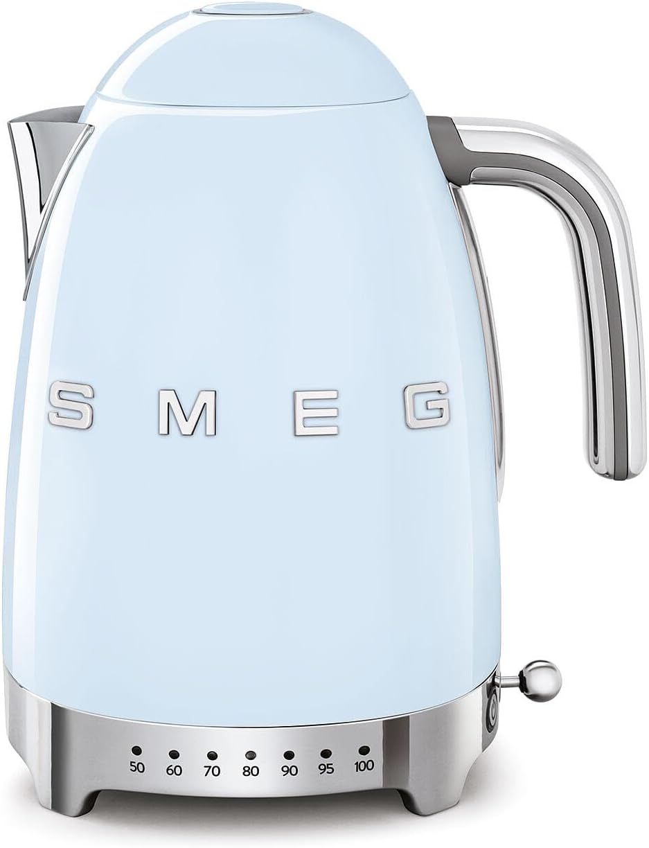 Smeg, Wasserkocher, Praktisch, 1,7 l, 100 °C, 20 Minuten, 50 °C, Warmhaltefunktion, Edelstahl