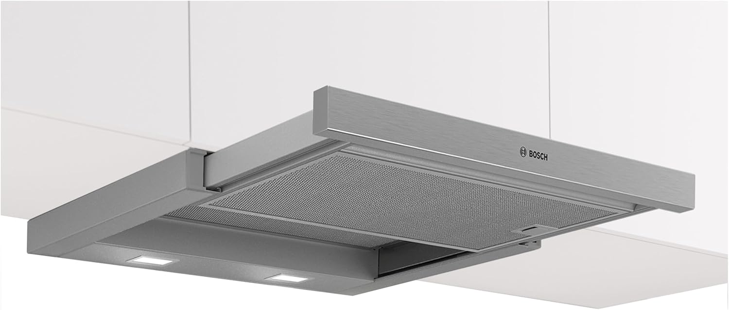 Bosch DFL063W57 Serie 2 Flachschirmhaube, Kochfeld, Oberschrank, 1,5 W, 60 cm, 65 dB, LED-Beleuchtung, Grau
