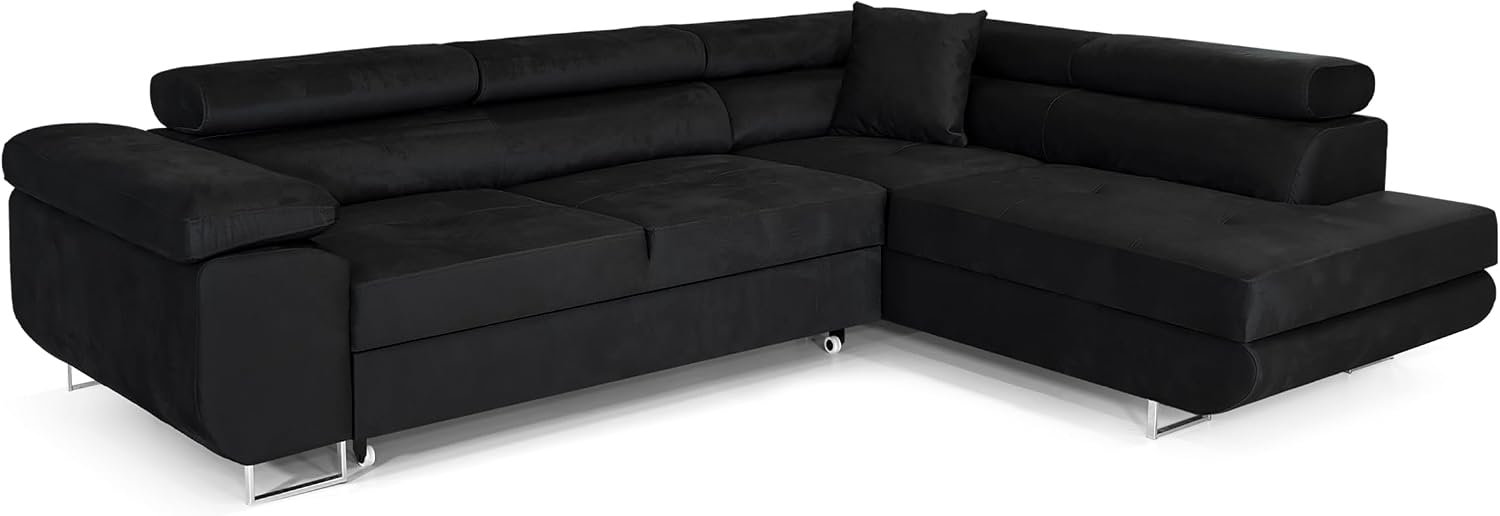 Sofa Eck mit Schlaffunktion PASTI L-Form COMFORTINO FURNITURE, 3-Sitzer Eckcouch, Schlafsofa für Wohnzimmer, Sofa Couch mit Bettkasten, Stauraum