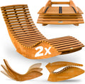 Casaria 2X Sonnenliege Klappbar Wetterfest Holz 160 kg Belastbarkeit Pflegeleicht, Garten, 93 cm