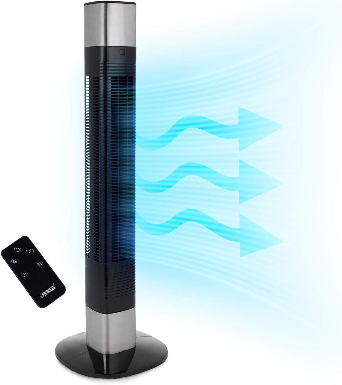 Princess Geräuscharmer Turmventilator, 15 dB, 103 cm, 80 cm, App